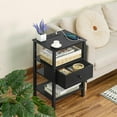 thumbnail image 4 of Nightstand Set of 2 with Charging Station and USB Ports, 3-Tier Storage End Table with Drawer Shelf, Night Stand for Small Spaces, Wood Bedside Table for Living Room, Bedroom - Classic Black, 4 of 11