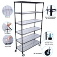 thumbnail image 3 of 6 Tiers Shelving Unit, Metal Adjustable Storage Rack With Wheels, Storage Organizer With Shelf Liners, Wire Shelving Unit For Home Garage Basement Shed Laundry Room, 3 of 6