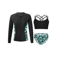 thumbnail image 3 of Alvivi 3Pcs Kids Girls Swimsuit Long Sleeve Top with Sleeveless Crop Top and Briefs Rashguard Sets Swimwear Lily 12, 3 of 7