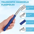 thumbnail image 2 of Uxcell 1-Pack Telescopic Handheld Flagpoles, 4.6ft/1.4m Stainless Steel Handheld Portable Extendable Flagpole [Blue], 2 of 7