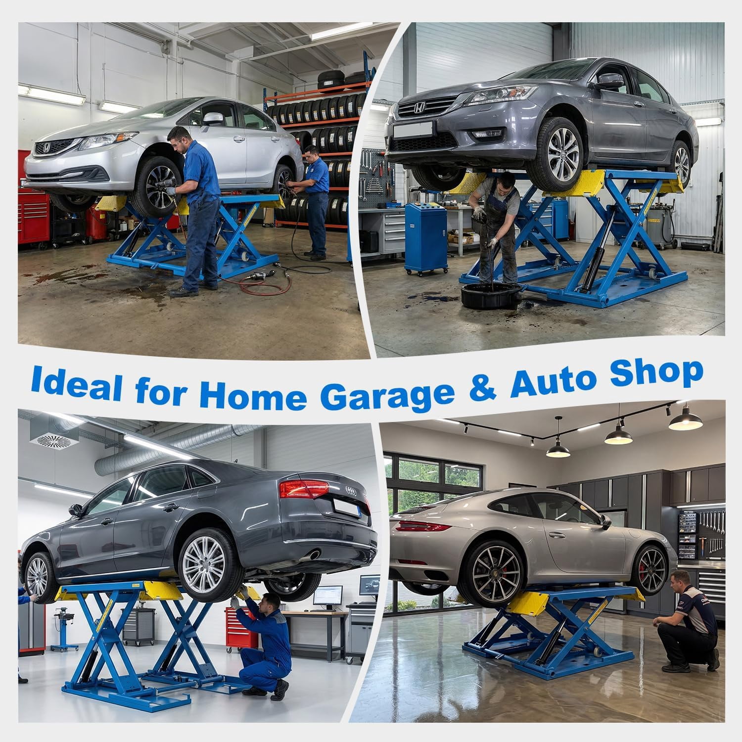 HPDAVV 8,000 LBS Portable Car Lift, 110V Electric Unlock Hydraulic Vehicle Lift with 40" Max Lift Height, Rolling Mobile Garage Auto Lift for SUVs, Trucks and Light Duty Vehicles