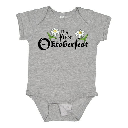 

Inktastic My First Oktoberfest with Edelweiss Flowers Gift Baby Boy or Baby Girl Bodysuit