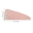 thumbnail image 2 of Unique Bargains 1 Pc Cute Water-absorbent Rabbit Pattern Hair Towel for Bathroom Hotel Light Pink Coral Fleece, 2 of 5