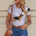 thumbnail image 6 of Logiee German Shepherd Dog Print Women's Short Sleeve Bodysuit,Crew Neck Soft Comfortable Fit Sexy Top,Body Suit Shirts,Short Sleeve T-Shirts-Large, 6 of 7