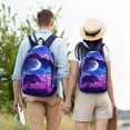 thumbnail image 4 of Rateoe Dreamy Colorful Starry Sky Pattern Durable Canvas Backpack for Men & Women – Stylish & Lightweight – Adjustable Straps, Multiple Pockets – Fits 15-17 Inch LaptopsMedium, 4 of 5