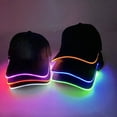 thumbnail image 2 of Gorra de béisbol luminosa de moda con luz LED, gorra de rap de hip hop luminosa para DJ, baile, discoteca, bar, accesorios para fiestas, gorras de hip hop de neón, 2 of 5
