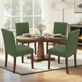 thumbnail image 2 of EOP Modern Upholstered Parsons Dining Chairs Set of 2, Line Fabric Farmhouse Kitchen Chairs, High-Back Dining Side Chairs with Solid Wood Legs for Dinner, Restaurant, Green, 2 of 9