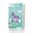 thumbnail image 2 of Unicorn Rocking 4th Birthday Greetings Card Plus Envelope Blank inside, 2 of 3