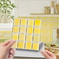 thumbnail image 2 of Yeetfub 10 Sheet Peel and Stick Backsplash Self Adhesive Tile Sticker Marble 3D Stick on Tiles Backsplash for Kitchen Peel and Stick Tile for Bathroom Kitchen Camper Shower Furniture 4"x4" Yellow, 2 of 7