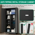 thumbnail image 6 of Metal Garage Storage Cabinet with Wheels,Rolling Tool Storage Cabinet with Lock,Steel Locking Cabinet with Locking Doors and Adjustable Shelves,Tall Storage Cabinet for Office Home,Garage,Shop-Black, 6 of 9