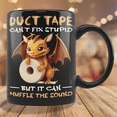 thumbnail image 3 of Lotusprinthandmade Duct Tape Can't Fix Dragon Black Ceramic Mug (11oz) (Made In US), 3 of 5