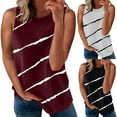 thumbnail image 3 of Women's Casual Color Block Crewneck Tank Tops Sleeveless Loose Summer Shirts Blouse Tunic, 3 of 3