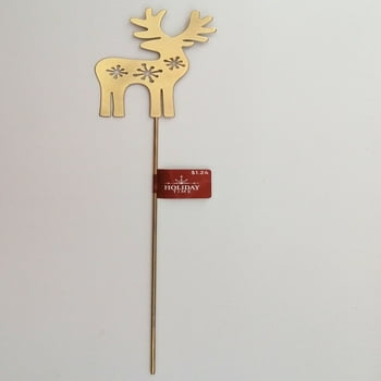 Holiday Time Metal Gold Deer Yard Stake, 17 Inch Height