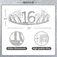 thumbnail image 2 of Meant2ToBe Sweet Sixteen Girls Birthday Accessories, Alloy Metal/Crystals/Rhinestones Silver/Black, 2 of 7
