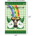 thumbnail image 3 of St Patrick''s Day Flag,Shamrock Spirit Gold Coin Hat Rainbow St Patricks Flag 28 x 40 Inch Clover Double-Sided Display with 2 Grommets Double Thickness House Flag for Garden and Home Decorations, 3 of 6