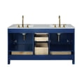 thumbnail image 5 of Maklaine 60" Solid Wood/Marble Counter Top Double Vanity in Blue, 5 of 8