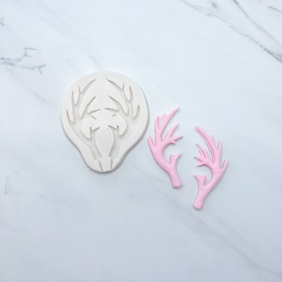 LARGE REINDEER ANTLERS DUO BAKING MOLD FOR CUPCAKES, CAKEPOPS, CHOCOLATE STRAWBERRIES, PRETZELS & RICE KRISPIES