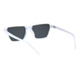 thumbnail image 4 of Pimp Crop Top Thin Plastic Horn Rectangle Retro Sunglasses White Black, 4 of 4