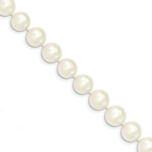 14k Gold 10-11mm White Near Round Freshwater Cultured Pearl Necklace