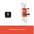 thumbnail image 2 of RadioShack 6 Foot White Extension Cord 6100808, 2 of 5