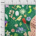 thumbnail image 2 of oneOone Velvet Green Fabric Tropical Animal Craft Projects Decor Fabric Printed By The Yard 58 Inch Wide, 2 of 4