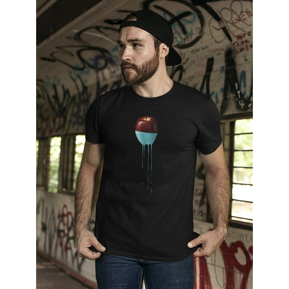 Red Apple With Dripping Paint T-Shirt Men -Image by Shutterstock, Male XX-Large