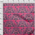 thumbnail image 2 of oneOone Polyester Lycra Fabric Leaves & Floral Block Print Fabric BTY 56 Inch Wide, 2 of 4