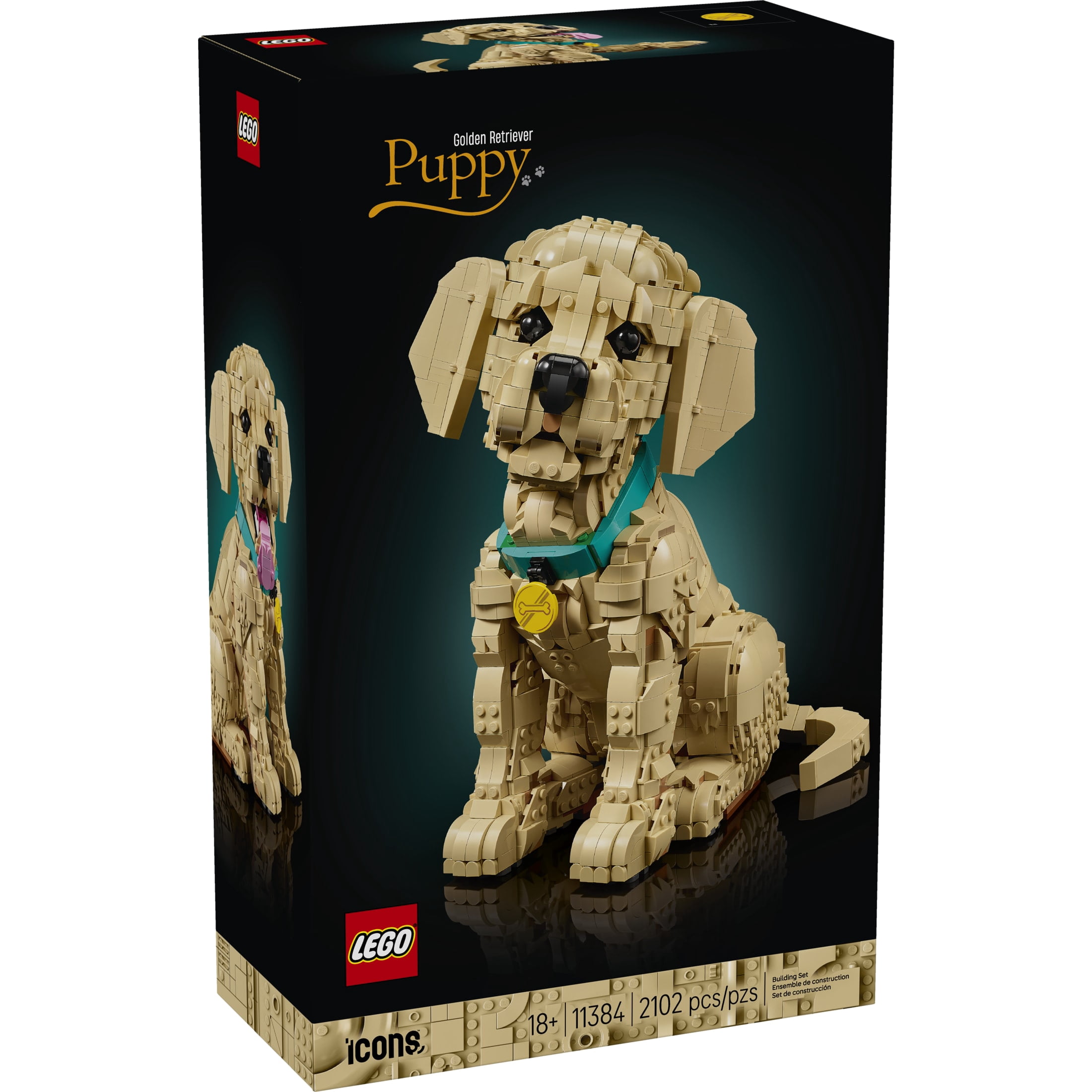 LEGO Icons Golden Retriever Puppy Building Set for Adults, Ages 18+ - Decor for Home, Bedroom, or Book Shelf - Gifts for Women & Men - Posable Dog Figure - 11384
