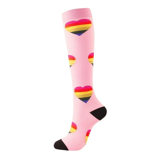 Womens Crew Socks,Exercise Stress Socks Elastic Socks Running Skipping Compression Socks Stockings Jacquard Calf Socks,Boot Socks For Women,Size:S
