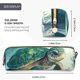 thumbnail image 3 of Disketp Watercolor Turtle5 Estuche de Lápices de Cuero con Cierre, Estuche Compacto para Papelería, Bolígrafos y Accesorios Pequeños, 3 of 7