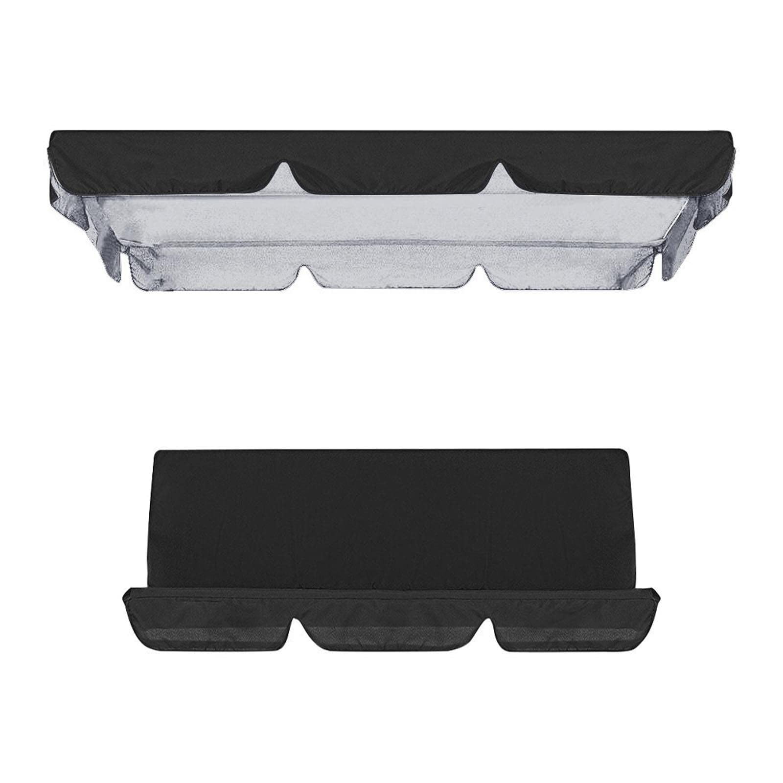 Funda Impermeable Para Columpio De Jardín De 3 Asientos, Tela Oxford 210D, Resistente Al Viento Y Al Polvo, Con Cordón Ajustable, Medidas 216x140x170 Cm, Color Negro
