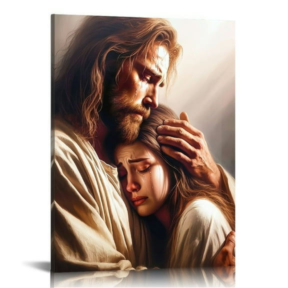 Jesus wall art decor Christian wall art, Jesus Canvas Wall Art Print ,Jesus Decorations Religious Christian Gifts for Church Prayer Room Living Room Home Decor Gift Wooden Framed