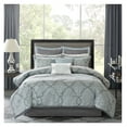 thumbnail image 3 of Cal King Comforter Set 12 Piece - Blue Cotton Sheets Included - Jacquard Design - Bedroom in a Bag, 3 of 4