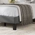 thumbnail image 4 of Yiwa Twin Upholstered Platform Bed with Headboard, Modern Design with Wood Slats and Noise-Free Support, No Box Spring, 4 of 8