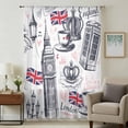 thumbnail image 2 of Vintage London Semi Sheer Curtains Drapes for Living Room, Bedroom, French Doors Window 96 Inches Long, Farmhouse Coffee Country Rod Pocket Chiffon Curtain Drapery Voile Draperies Panel, 2 of 8