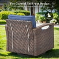 thumbnail image 6 of PARKWELL Outdoor Wicker Swivel Rocker Chair Set of 2,All-Weather Rattan Swivel Glider Rocking Lounge Chair,Patio Bistro Set for Porch Deck Backyard,Brown/Navy, 6 of 10