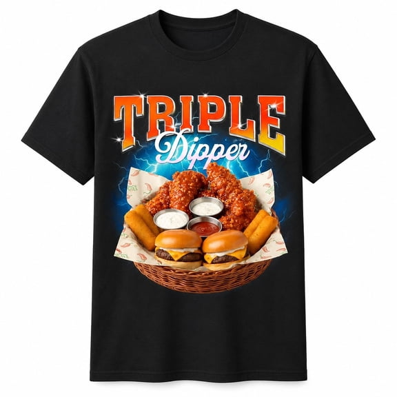 Triple Dipper Food Graphic T-Shirt, Unisex Classic Fit Tee