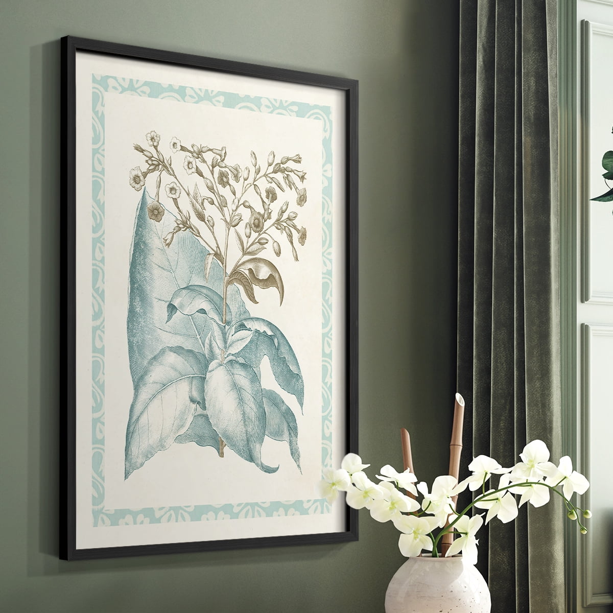 Willow Blue Besler I Framed Print - Solid Wood in Single Picture Frame Solid Wood 2 Framed Print
