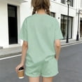 thumbnail image 4 of Eltusu Girls Outfit Sets 2 Pieces, Elastic Waist Short Sleeve Running Summer Clothing Sets Green Size 3-4T, 4 of 5