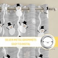 thumbnail image 6 of Grey Christmas Kitchen Curtains Window Panels, Winter Snowman Xmas Snowflakes Stripes Insulated Window Treatment Curtain, Grommet Curtains for Bedroom/Living Room/Bathroom, 2 Piece 52"Wx45"L, 6 of 8