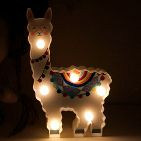 

6leds Alpaca Modelling Battery Powered Night Lamp Decorative Gift Light Hanging