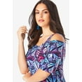 thumbnail image 5 of Roaman's Women's Plus Size Petite Ultrasmooth Fabric Cold-Shoulder Maxi Dress, 5 of 6