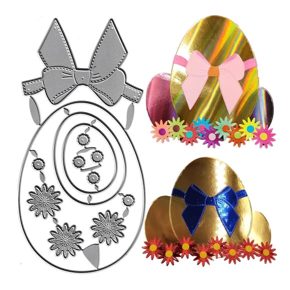 Set de 3 troqueles de corte NVZBL con huevos de Pascua y lazos