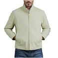 thumbnail image 2 of Timoontee Men's Trentch Coat Solid Full Zip Jacket Outdoor Hiking Windproof Jacket Daily Casual Jacket Long Sleeve Stand Collar Jacket Beige XL, 2 of 7