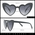 thumbnail image 5 of Girls Kid Size Heart Shape Lolita Valentine Love Sunglasses Black - Smoke, 5 of 8