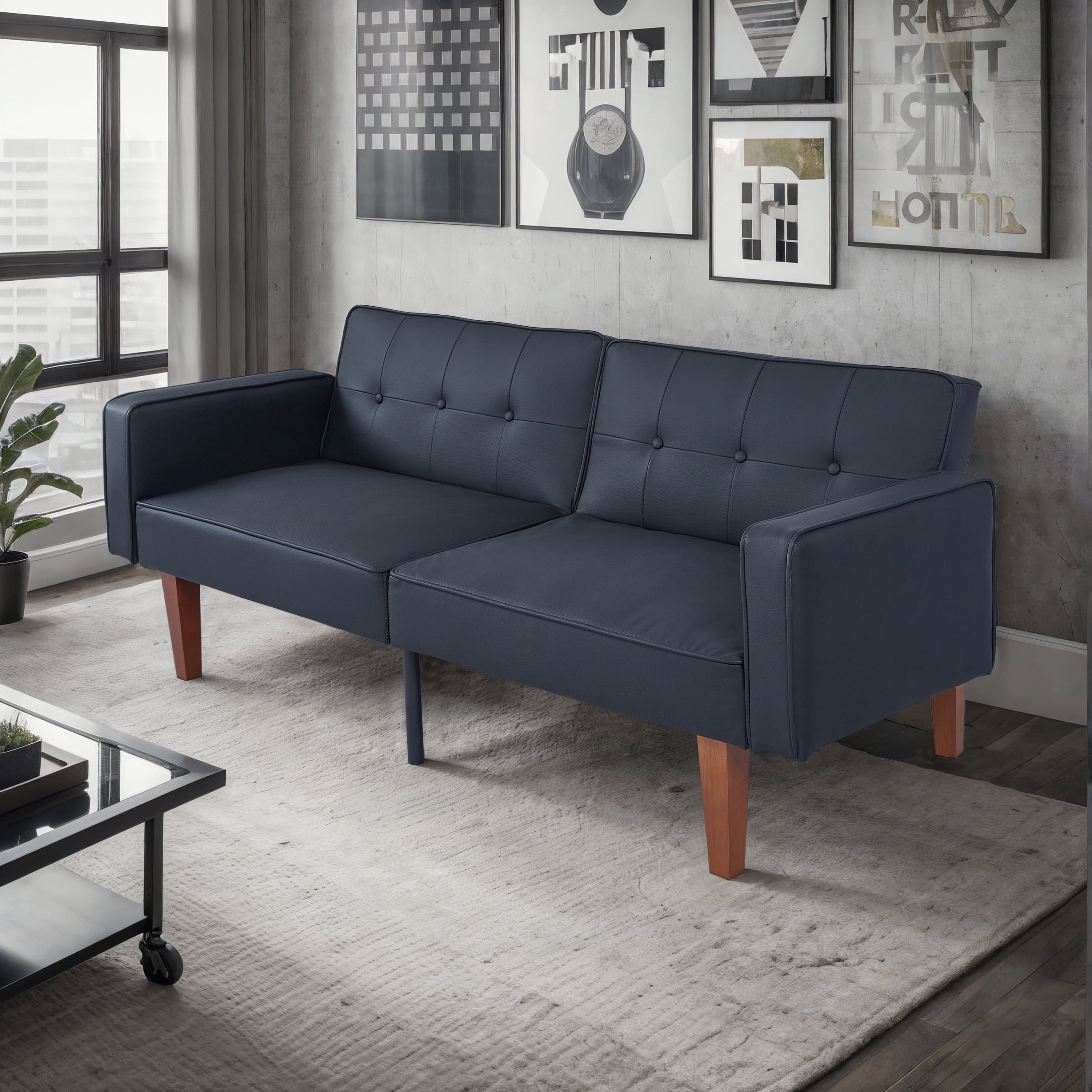 Gewnee 68.11"Convertible Futon Sofa Bed,Multifunctional Folding Futon Couch with 3 Adjustable Positions,Split-Back Design for Home,Office,Guest Room.