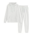 thumbnail image 2 of CHUOU Women Solid Color Hooded Sweatshirt And Pant Tracksuit Sport Suit, 2 of 5