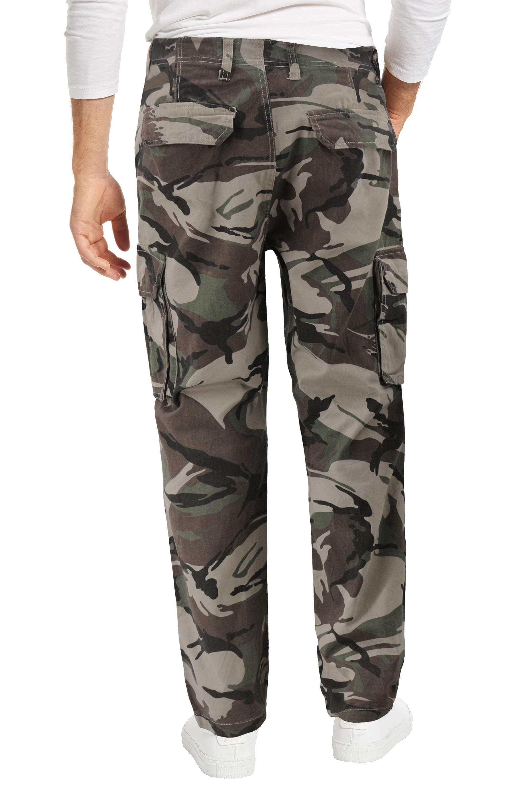 Men's Cotton Tactical Work Trousers Multi Pocket Military Army Cargo Pants  (Forest Camo, 30x30) 