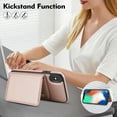 thumbnail image 5 of For iPhone XS/X PU Case for Women Girls, Crossbody Wallet Case with Card Slot Lanyard & Wrist Strap Shockproof Purse Flip Back Kickstand Case For iPhone XS/X,Rosegold, 5 of 8