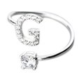 thumbnail image 1 of Fashionable And Simple Opening 26 Letters With Diamond Ring Ladies Jewelry, 1 of 8
